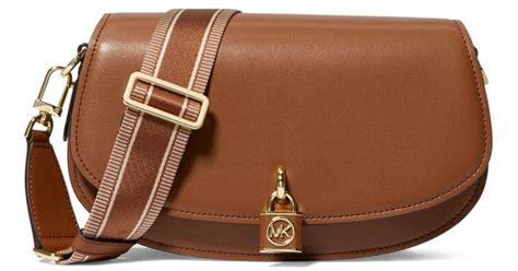 michael michael kors mila medium leather messenger bag|michael kors messenger bag women.